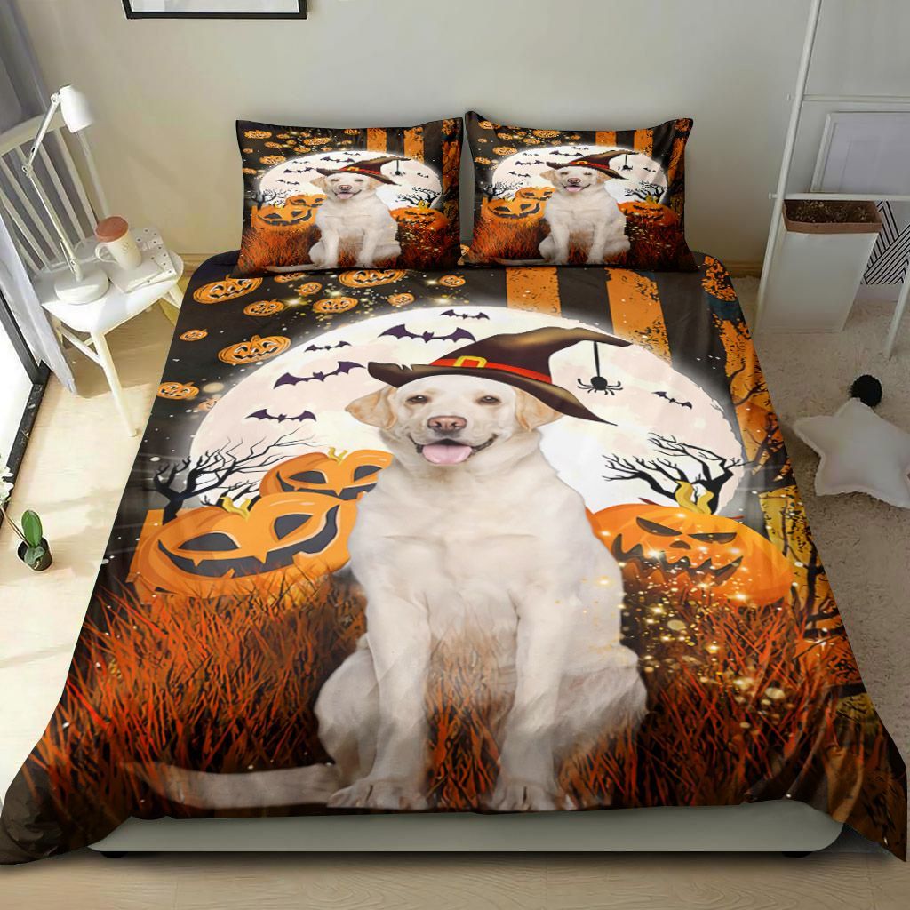 Yellow Labrador Happy Halloween Bedding Set