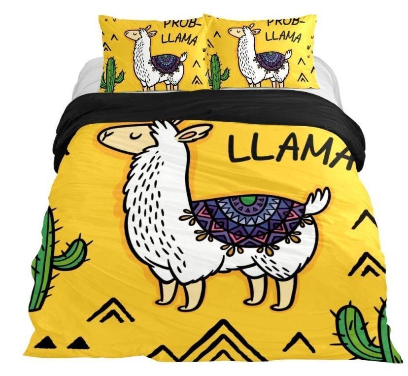 Yellow Llama Bedding Set