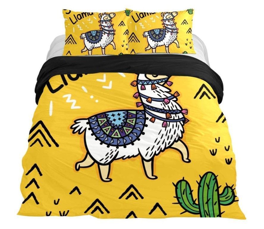 Yellow Llama Bedding Set