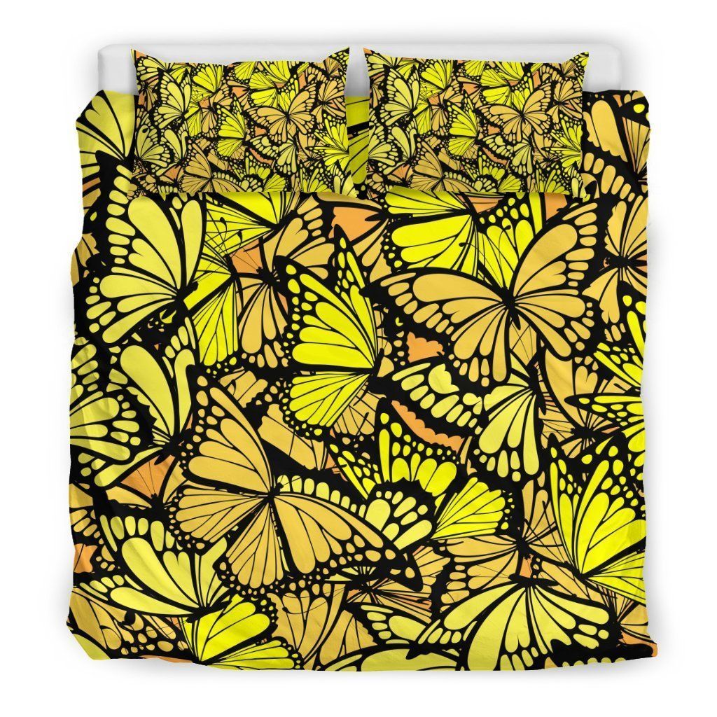 Yellow Monarch Butterfly Bedding Set