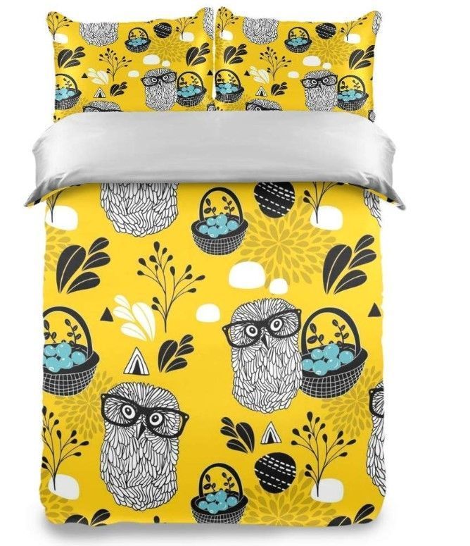 Yellow Owl Bedding Set