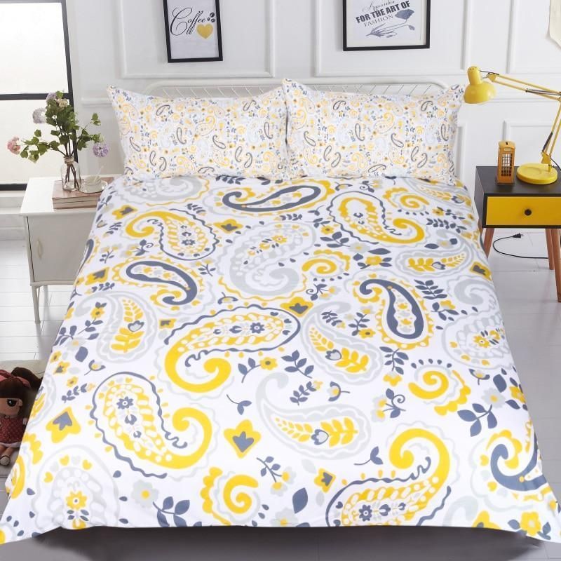Yellow Paisley Bedding Set