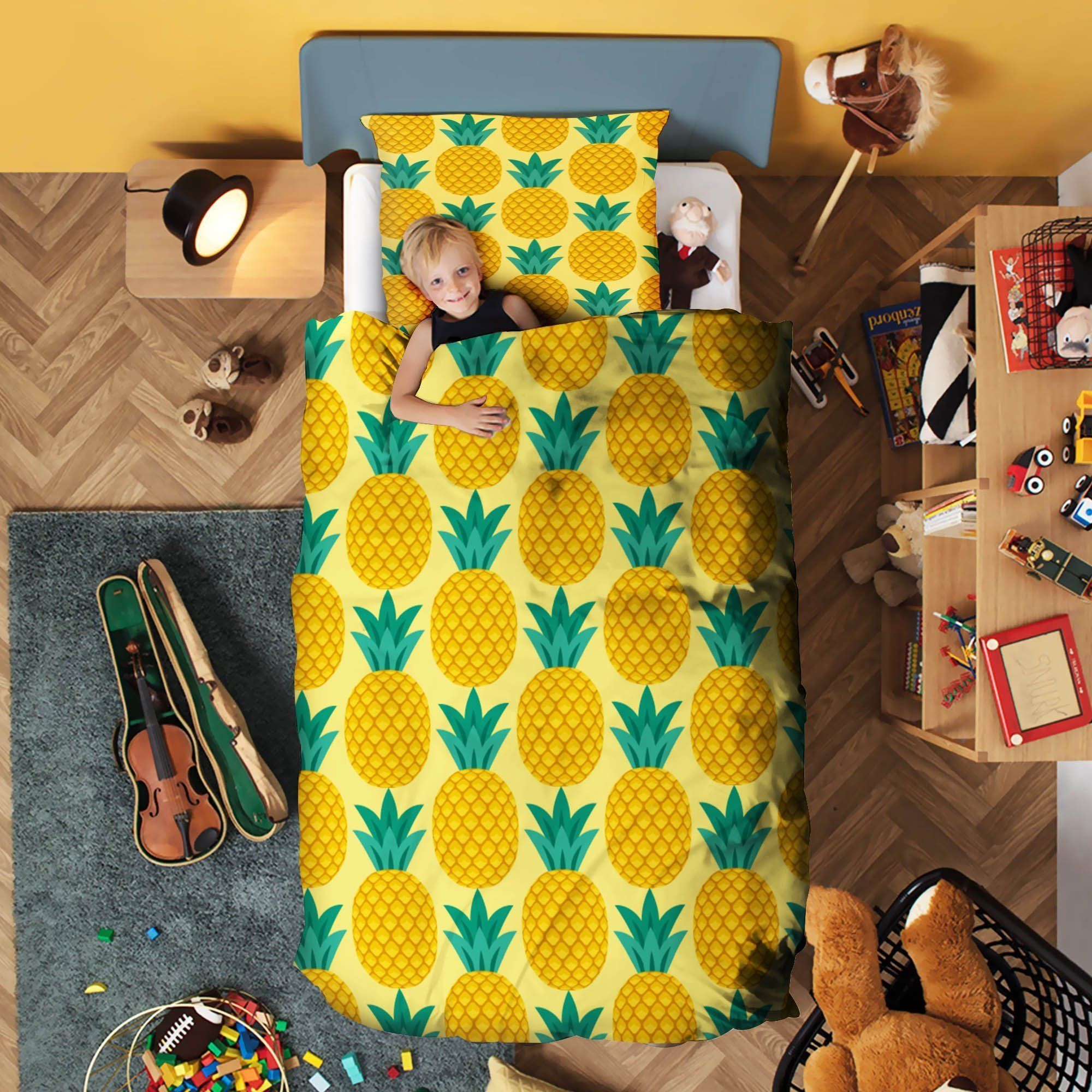 Yellow Pineapple Bedding Set