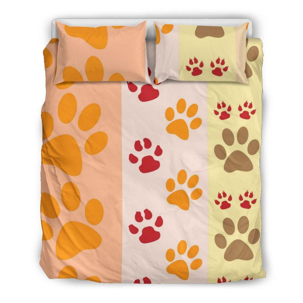 Yellow Red And Gray Paw Control Bedding Set