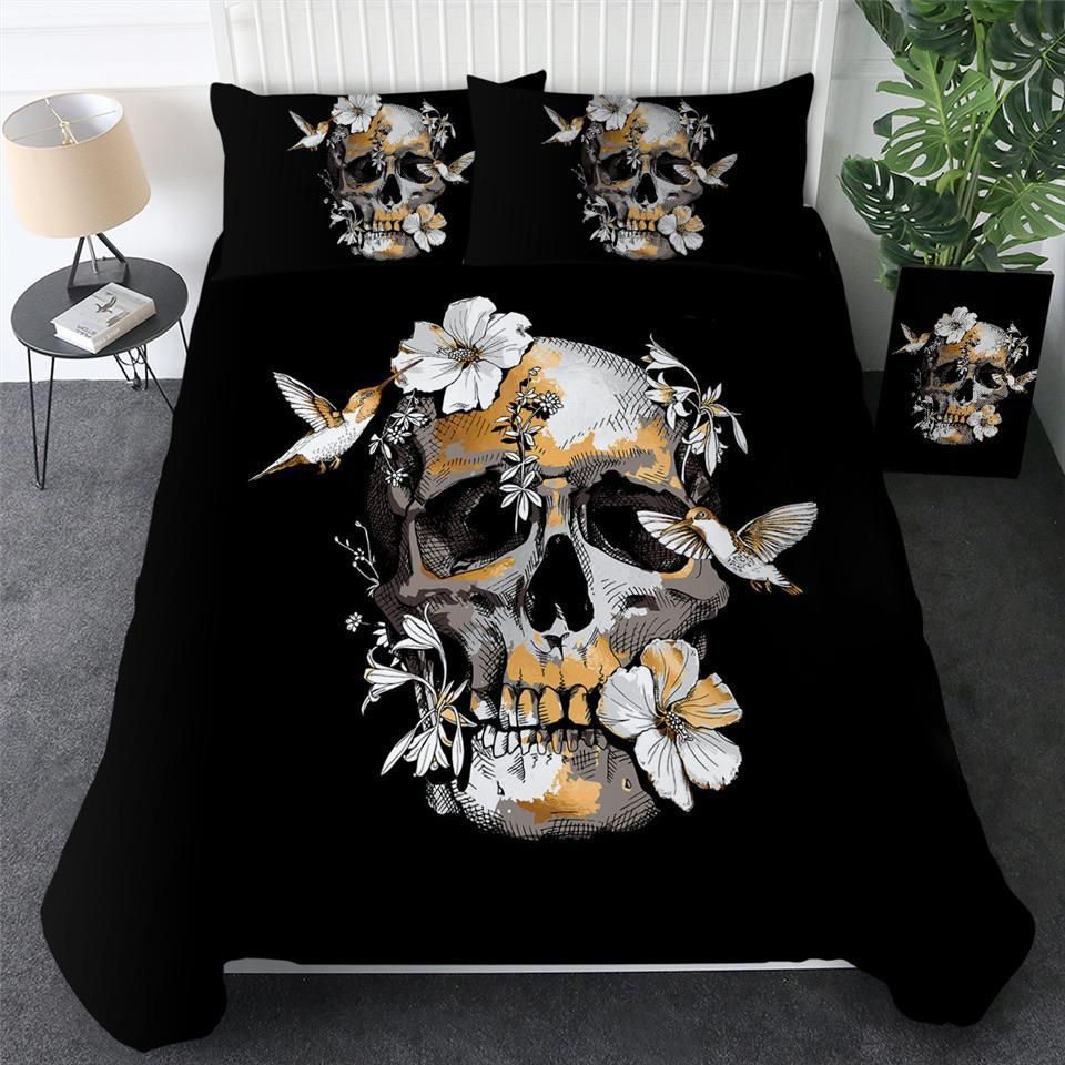 Yellow Skull Bedding Set