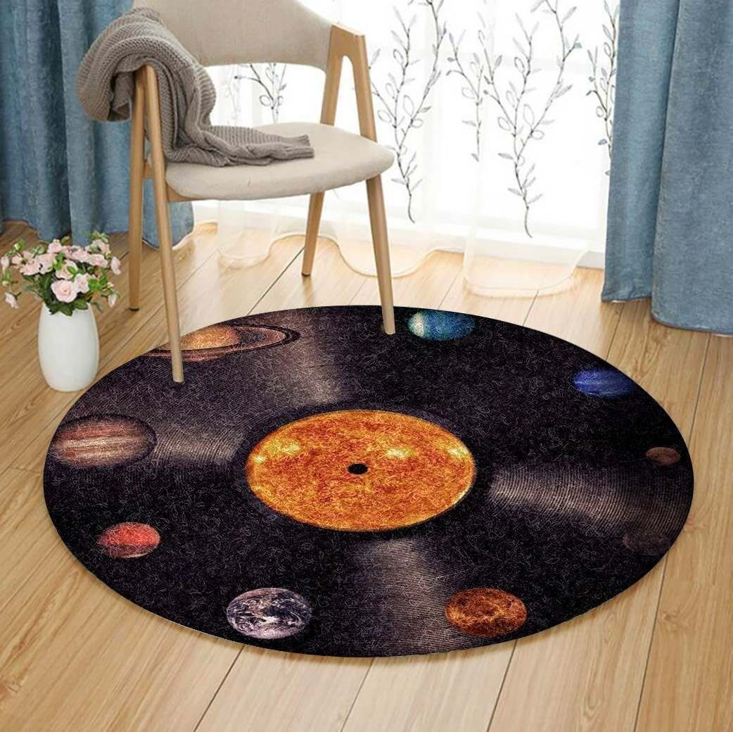 Yellow Vinyl Round Carpet