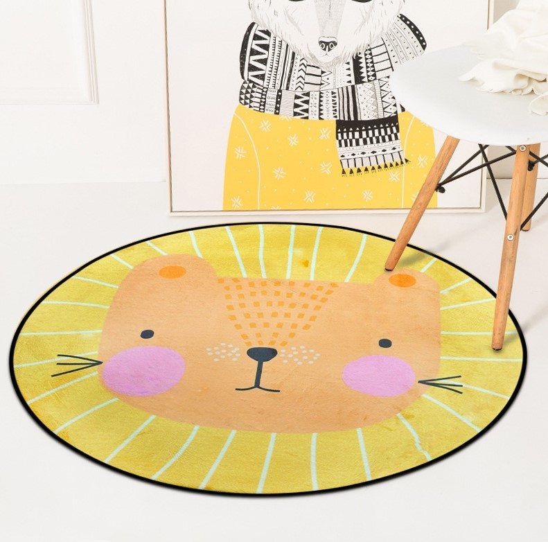 Yelow Cat Round Carpet