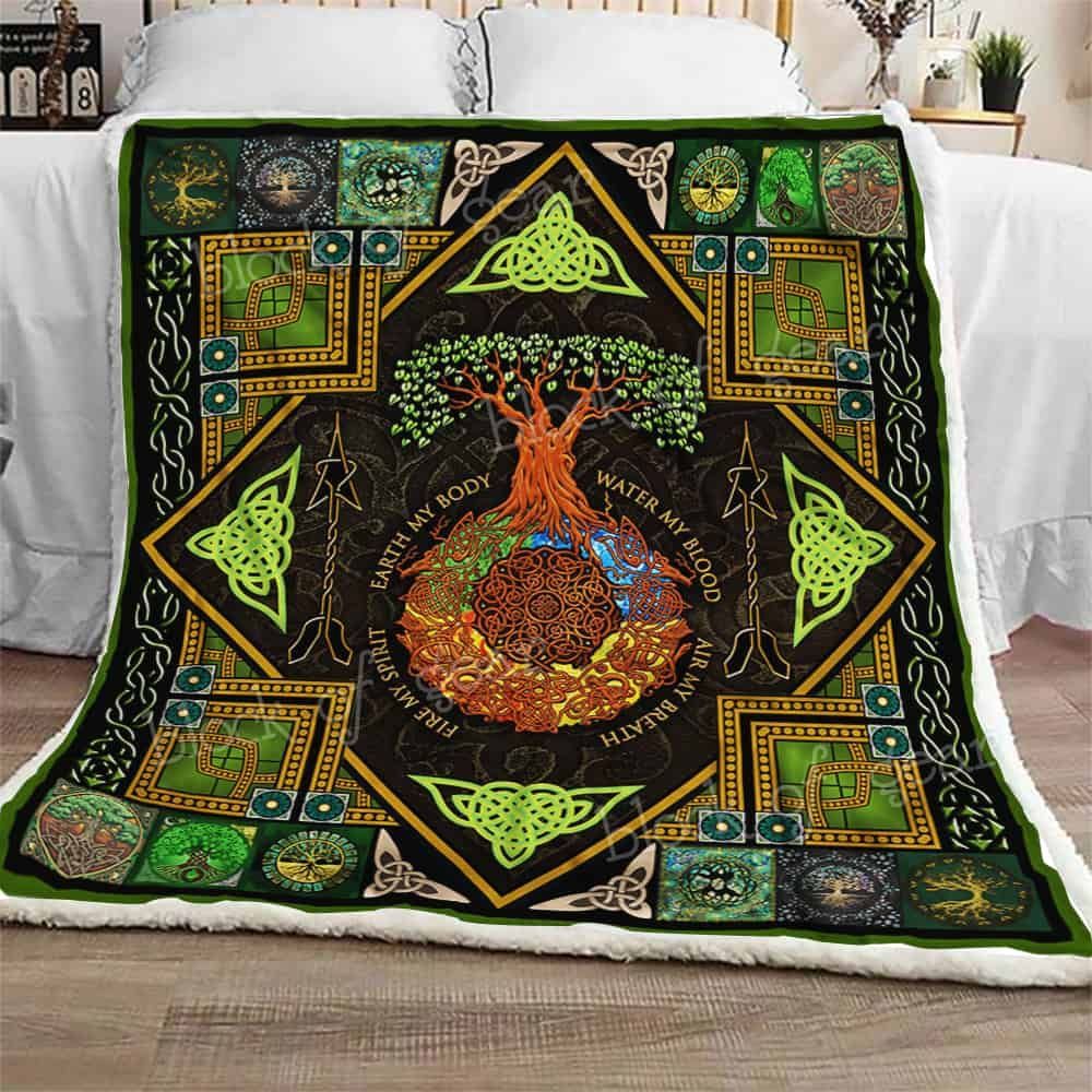Yggdrasil Tree Of Life Fleece Blanket