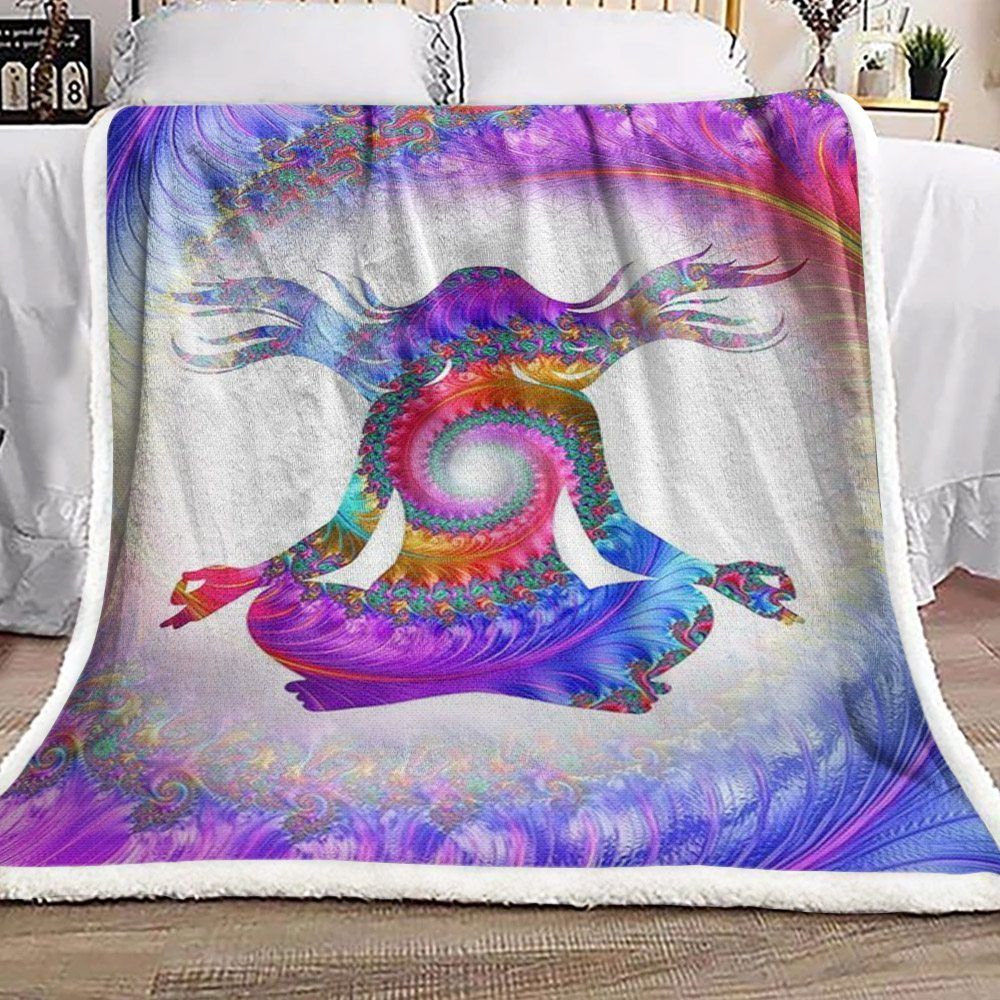 Yoga Sherpa Fleece Blanket
