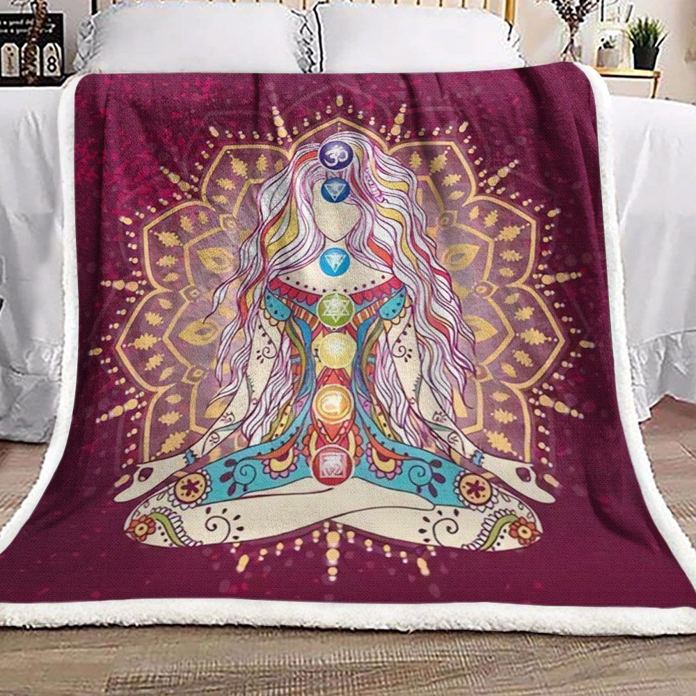Yoga Sherpa Fleece Blanket