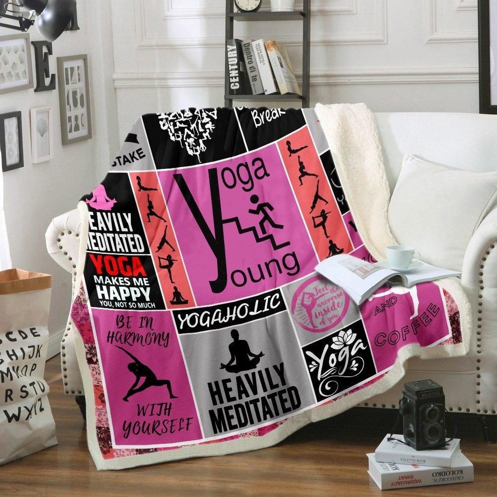 Yoga Sherpa Fleece Blanket