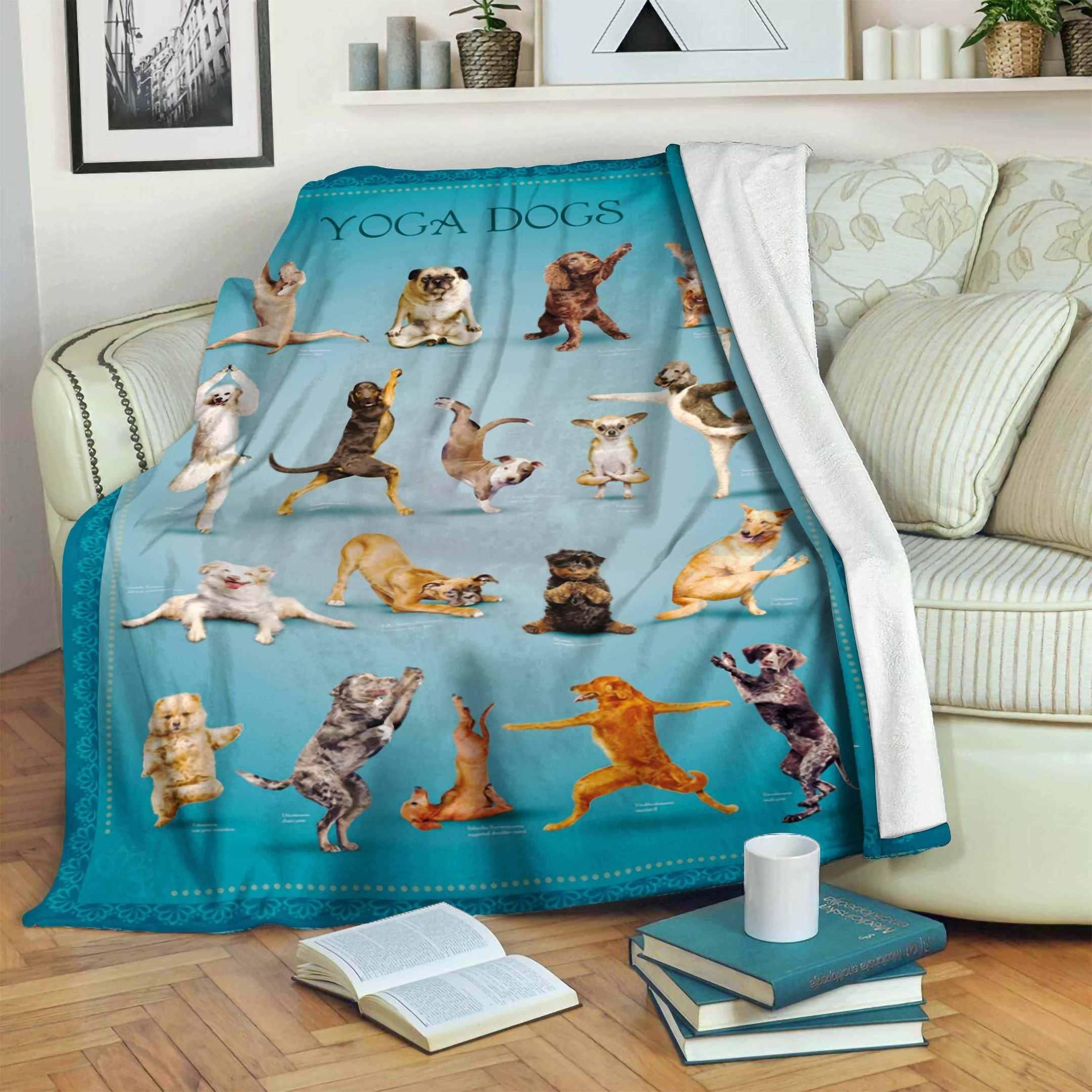 Yoga Dog Sherpa Fleece Blanket