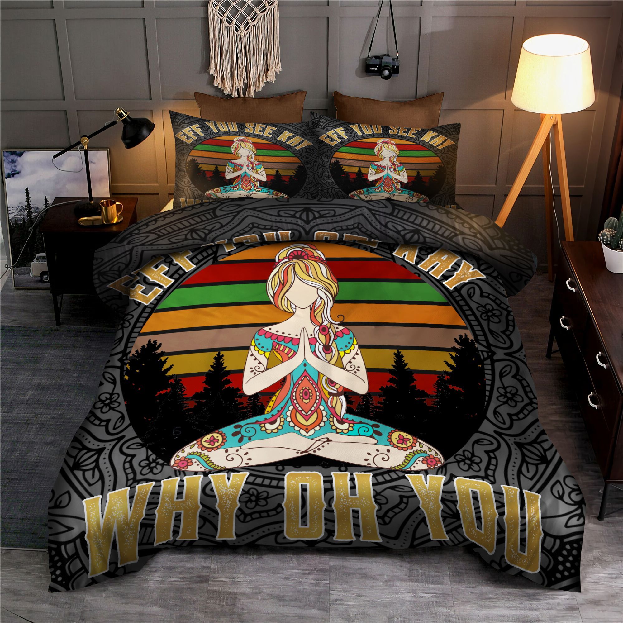Yoga Eff You See Kay Oh Bedding Set