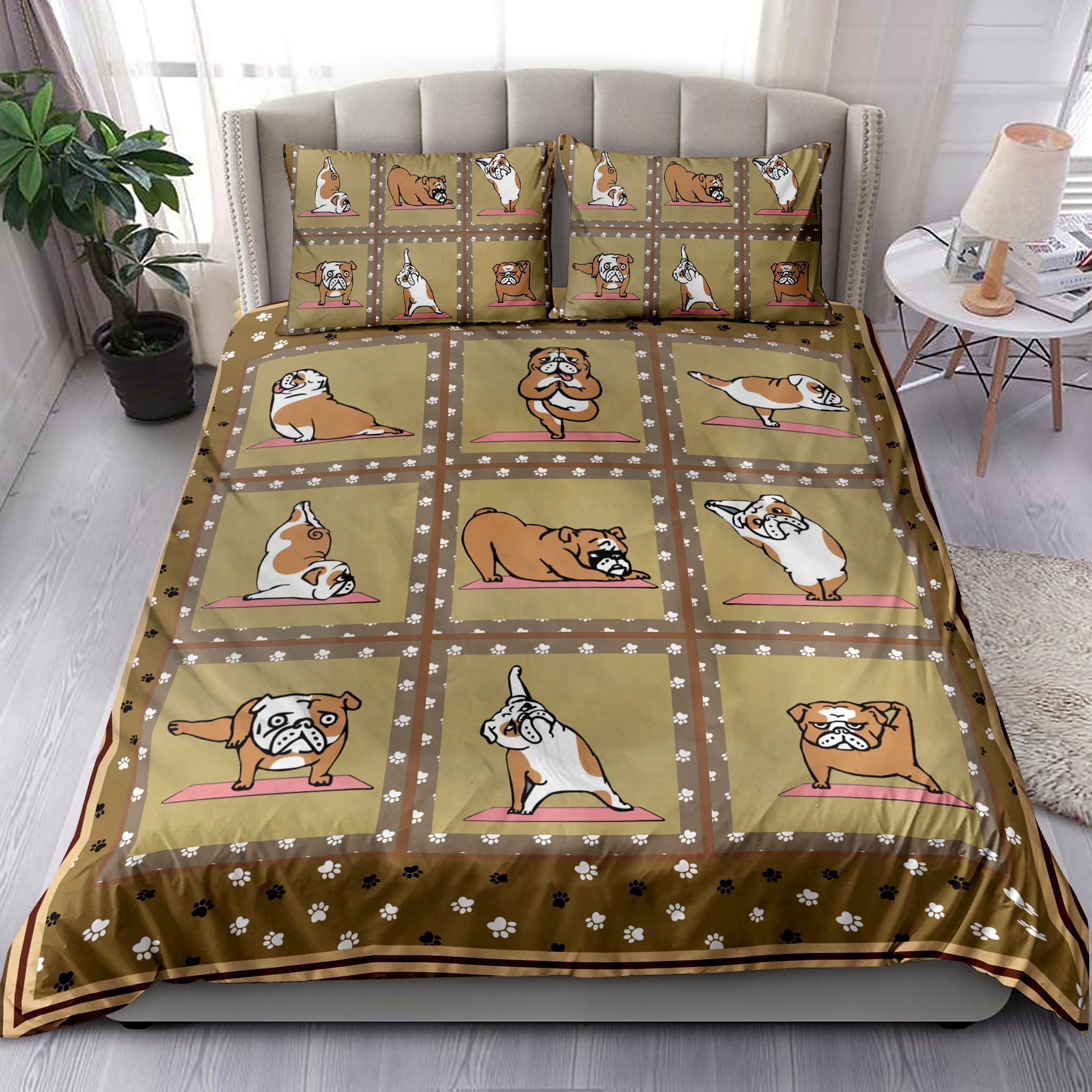 Yoga English Bulldog Bedding Set