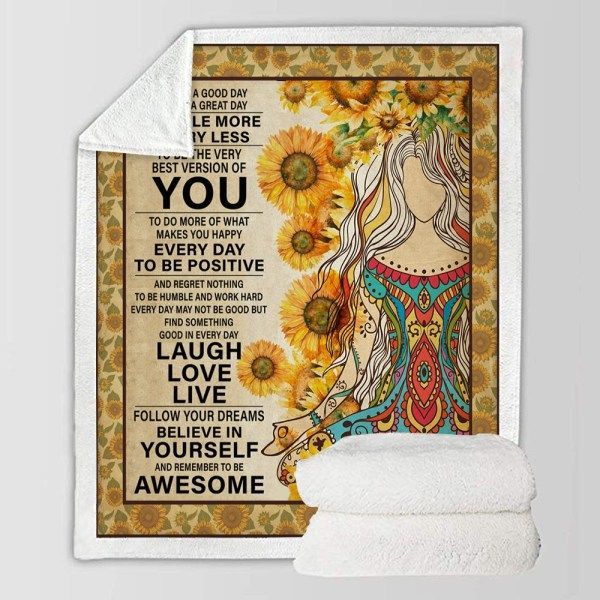 Yoga Girl Sherpa Fleece Blanket
