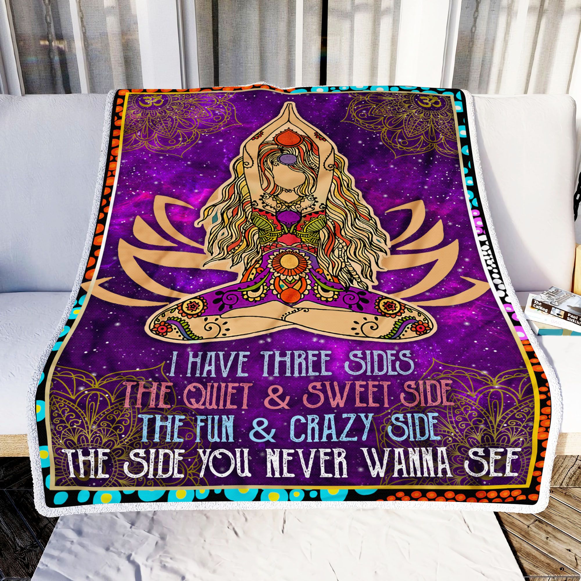 Yoga Girl I Have Three Sides Fleece Blanket