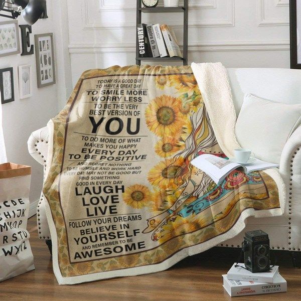 Yoga Girl Today Sherpa Fleece Blanket