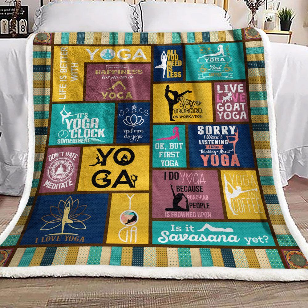 Yoga Sherpa Fleece Blanket