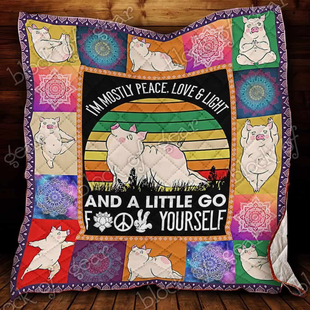 Yoga Pig CL19101009MDQ Quilt Blanket