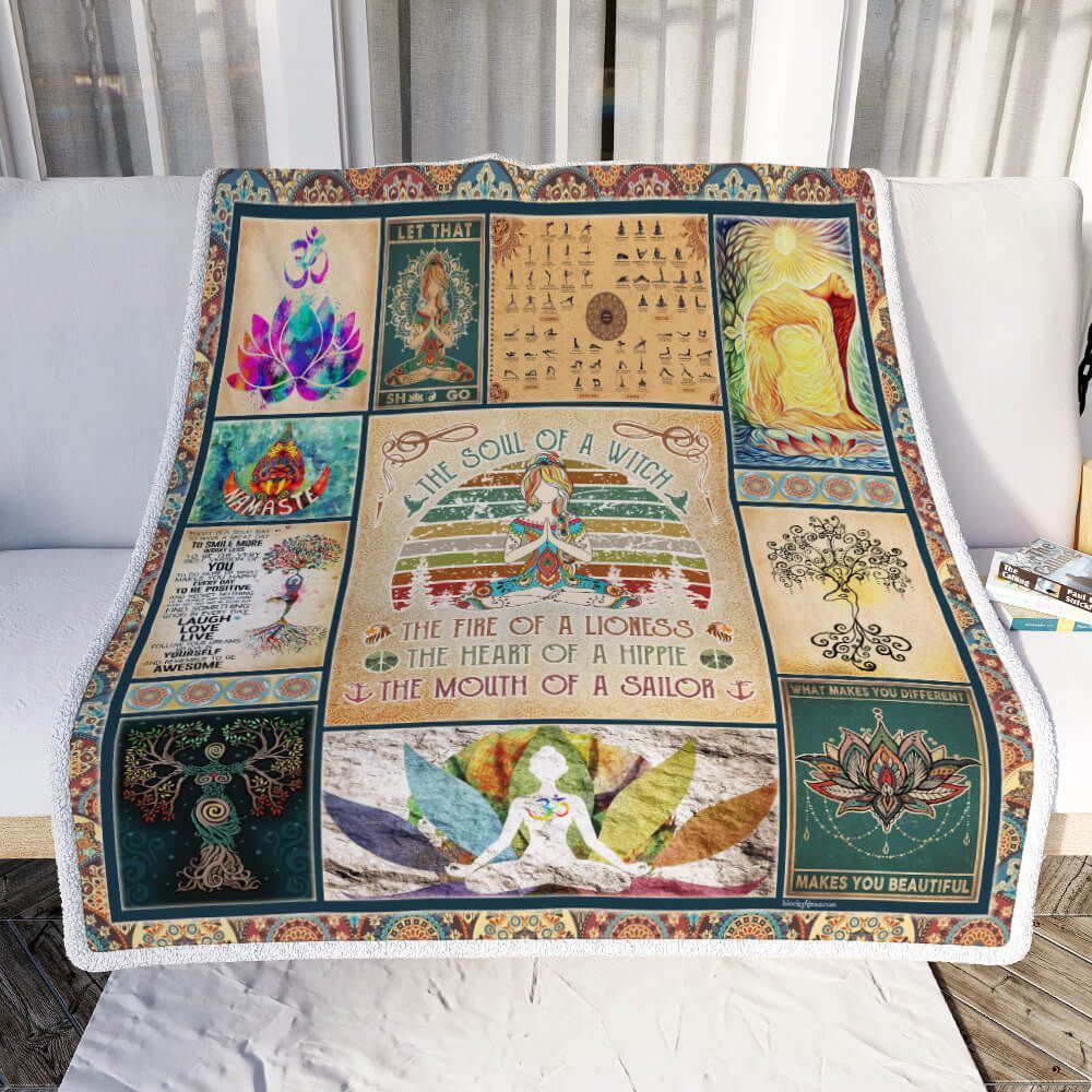 Yoga Soul Namaste Sherpa Fleece Blanket