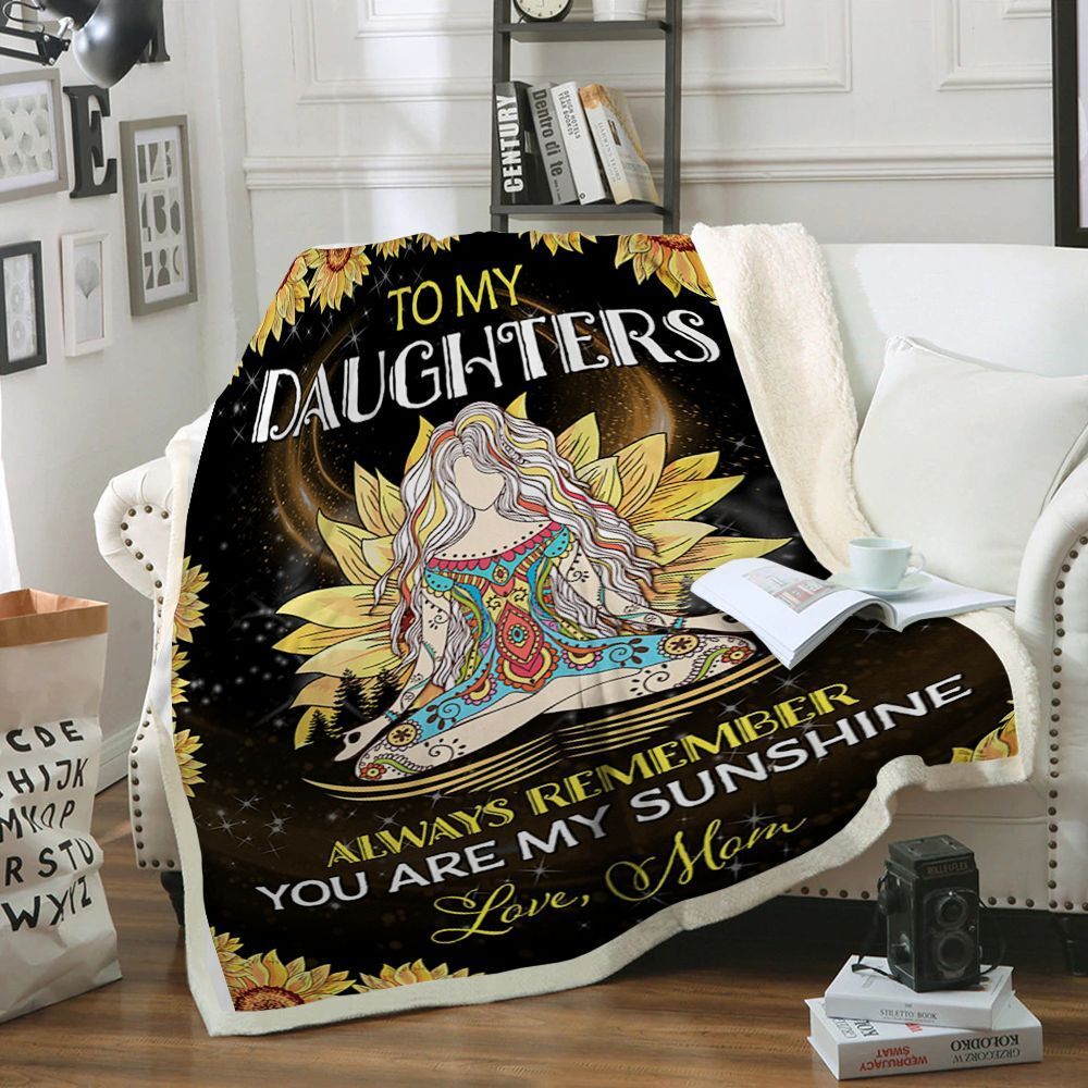 Yoga To My Daughter Sherpa Fleece Blanket