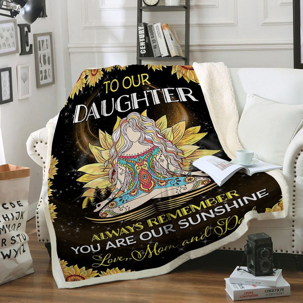 Yoga To My Daughter Sherpa Fleece Blanket