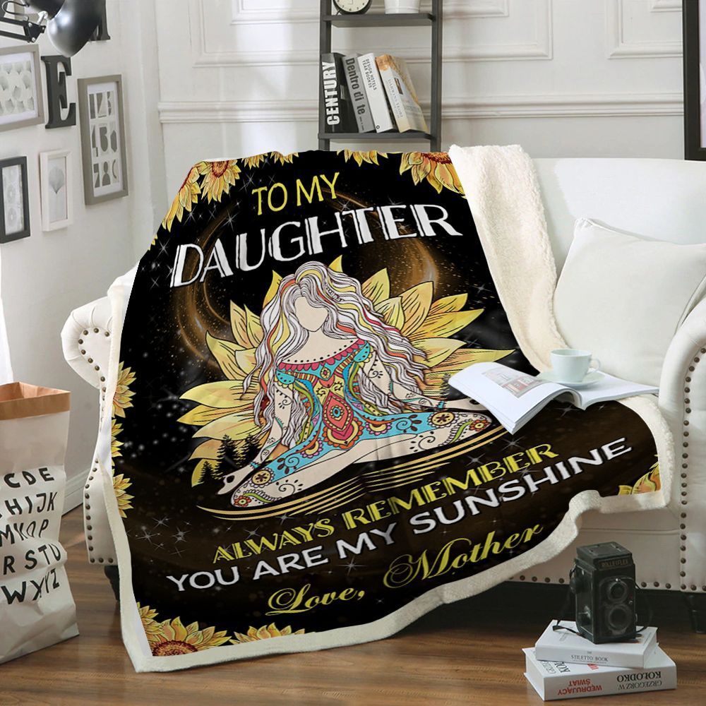 Yoga To My Daughter Sherpa Fleece Blanket
