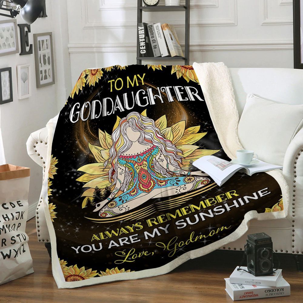 Yoga To My Goddaughter Sherpa Fleece Blanket