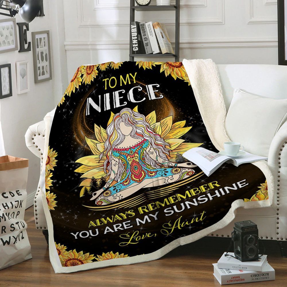 Yoga To My Niece Sherpa Fleece Blanket