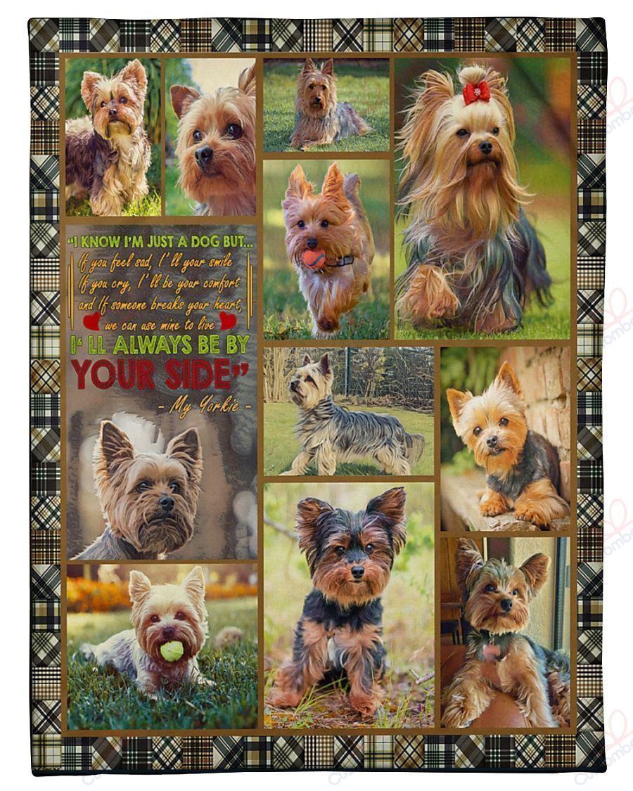 Yorkie Be By Your Side Sherpa Fleece Blanket