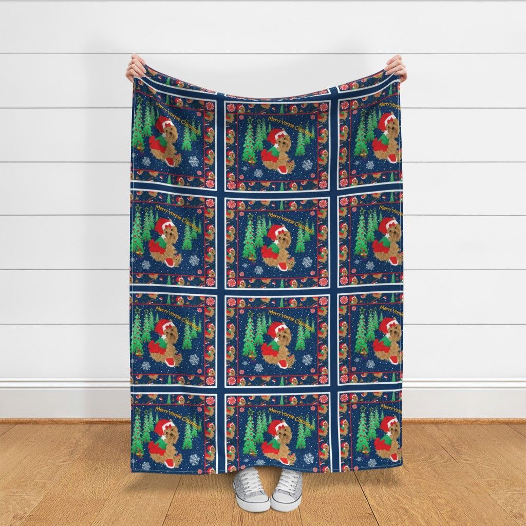 Yorkie-Christmas Sherpa Fleece Blanket