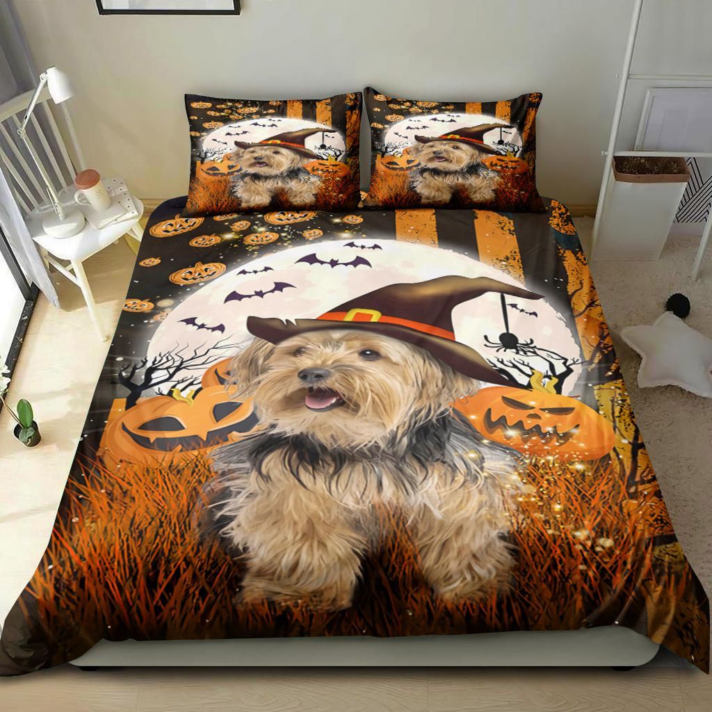 Yorkie Happy Halloween Bedding Set
