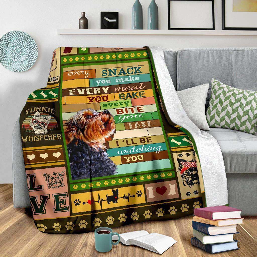 Yorkie – I’Ll Be Watching You Fleece Blanket