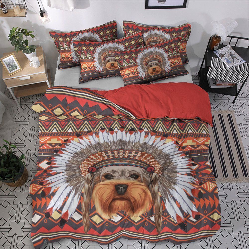 Yorkie Native Cotton Bed Sheets Spread Comforter Bedding Set