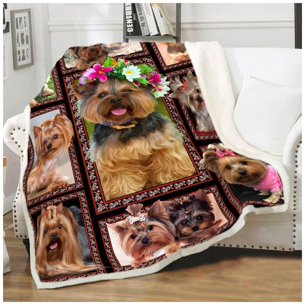 Yorkie Terrier Fleece Blanket