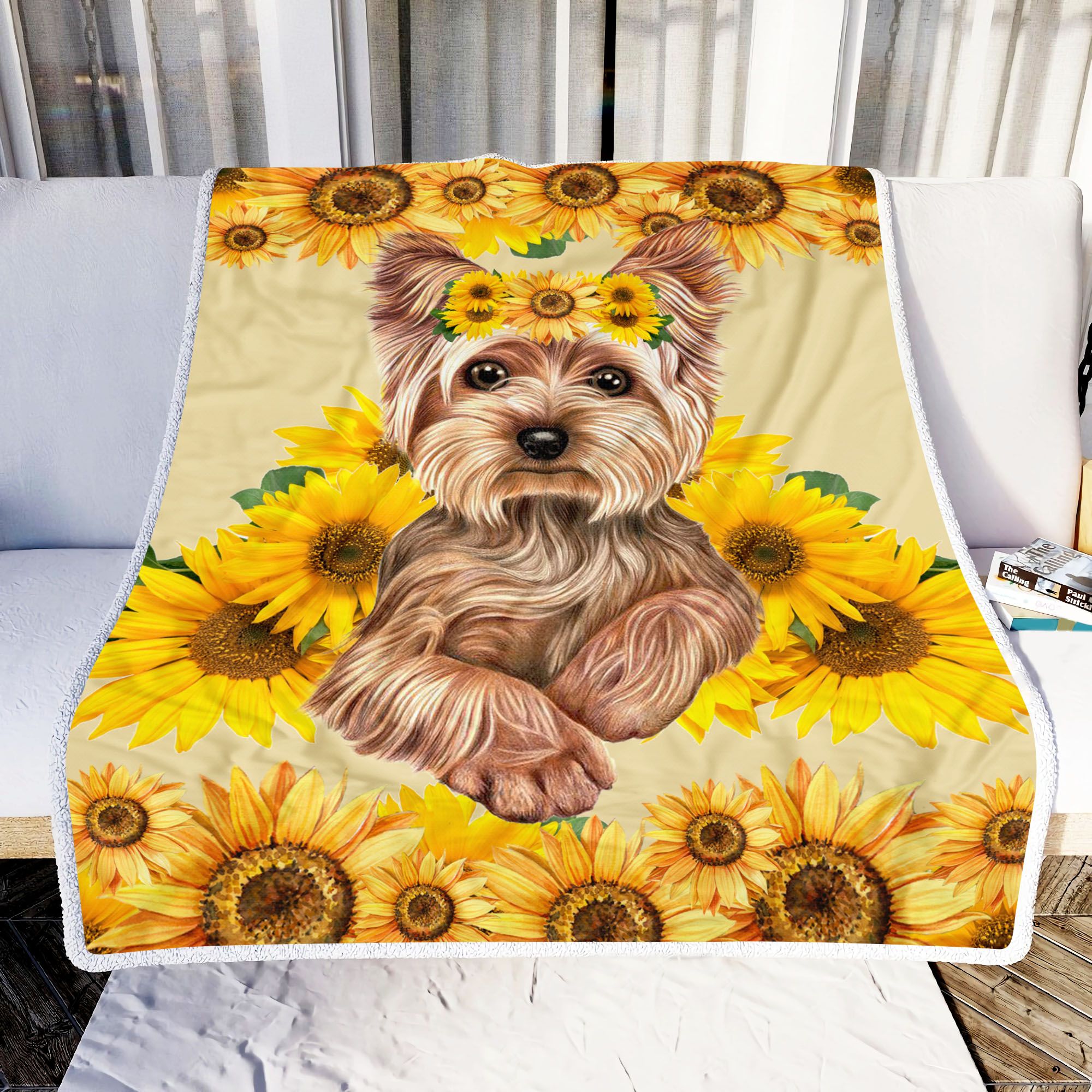 Yorkshire Sunflower Fleece Blanket