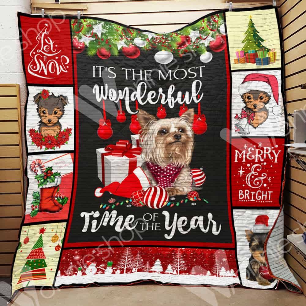 Yorkshire Terrier Christmas Little Dog Quilt Blanket Dhc04011786Dd