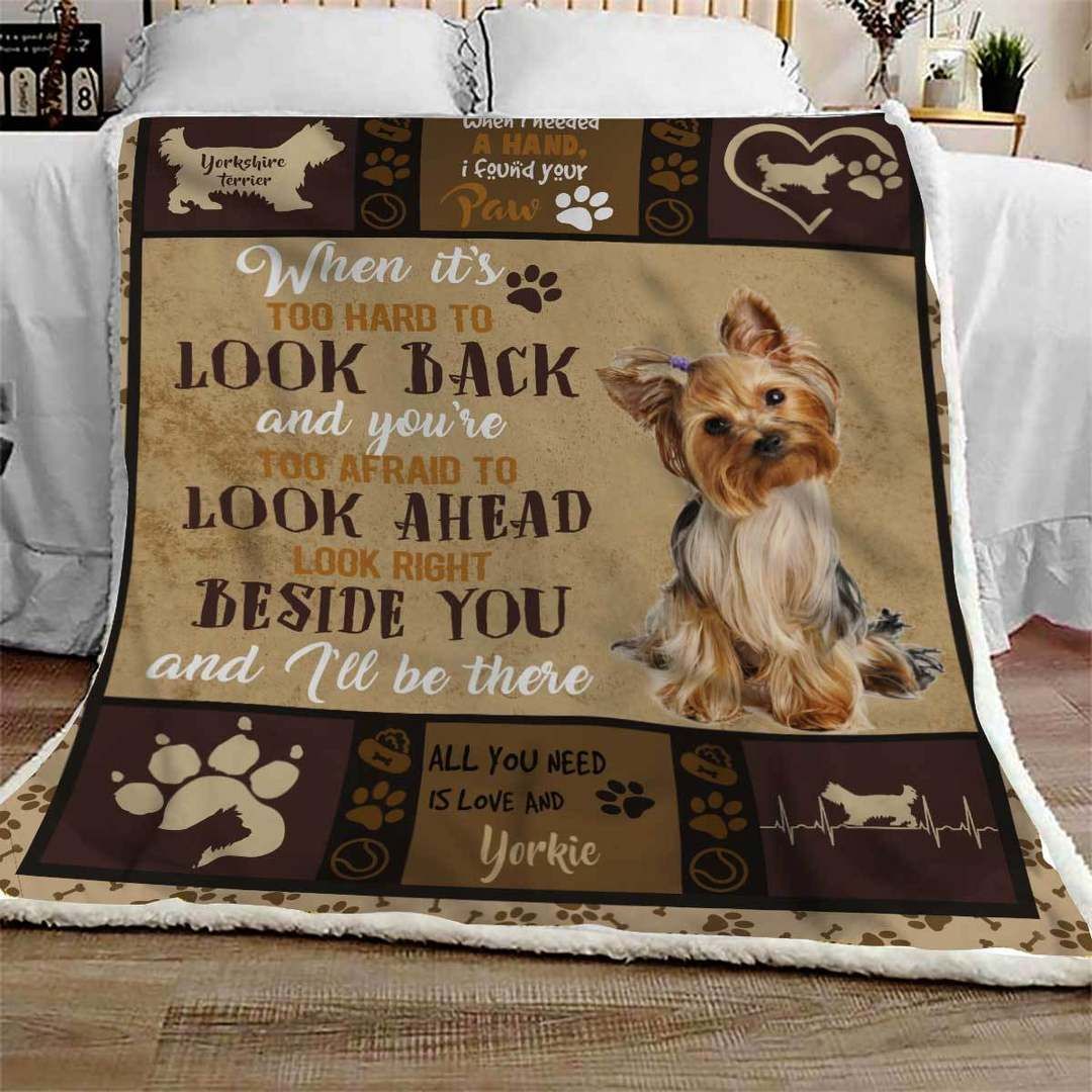 Yorkshire Terrier Sherpa Fleece Blanket