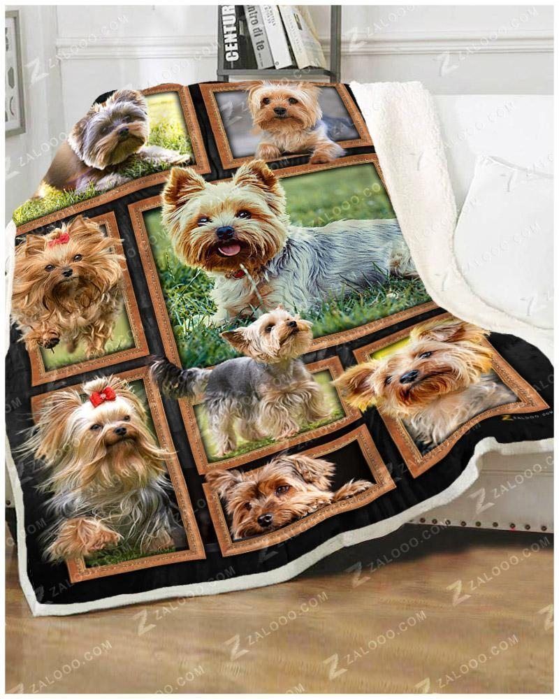 Yorkshire Terrier Sherpa Fleece Blanket