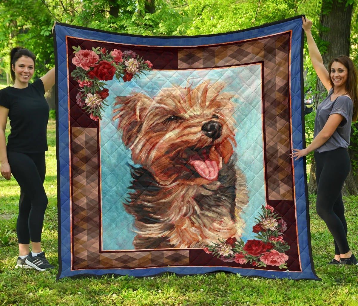 Yorkshire Terrier Dancing With My Dog Quilt Blanket Christmas Christmas Gifts Merry Christmas Holiday Gifts Gift Dhc03011665Dd