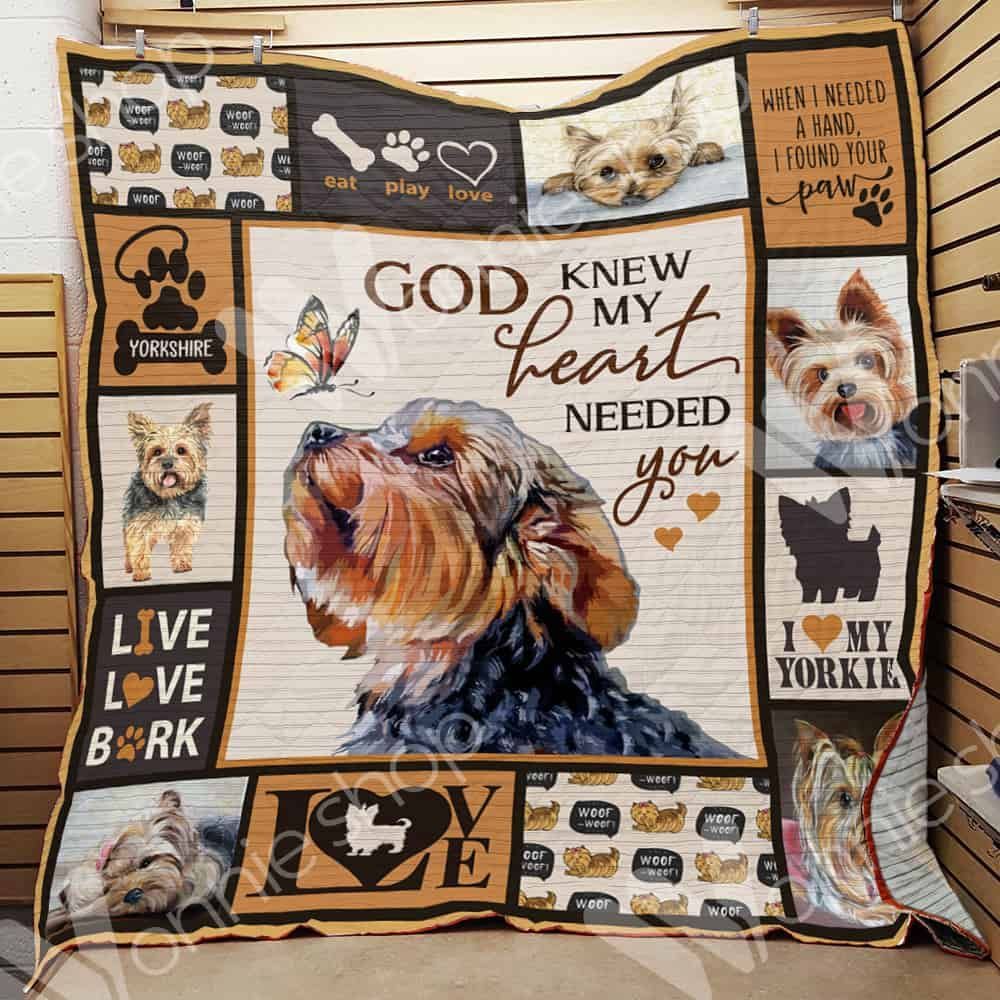 Yorkshire Terrier Dog God Knew My Heart Needed You GS-CL-LD0701 Quilt Blanket