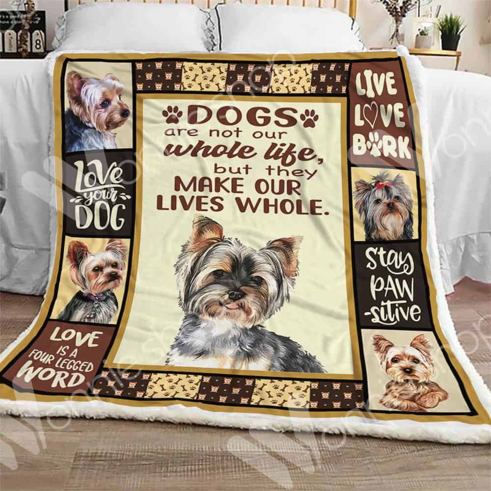 Yorkshire Terrier Dog Sherpa Fleece Blanket