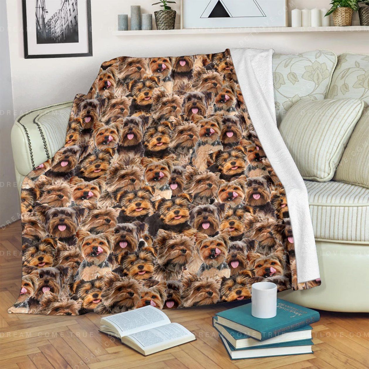 Yorkshire Terrier Sherpa Fleece Blanket