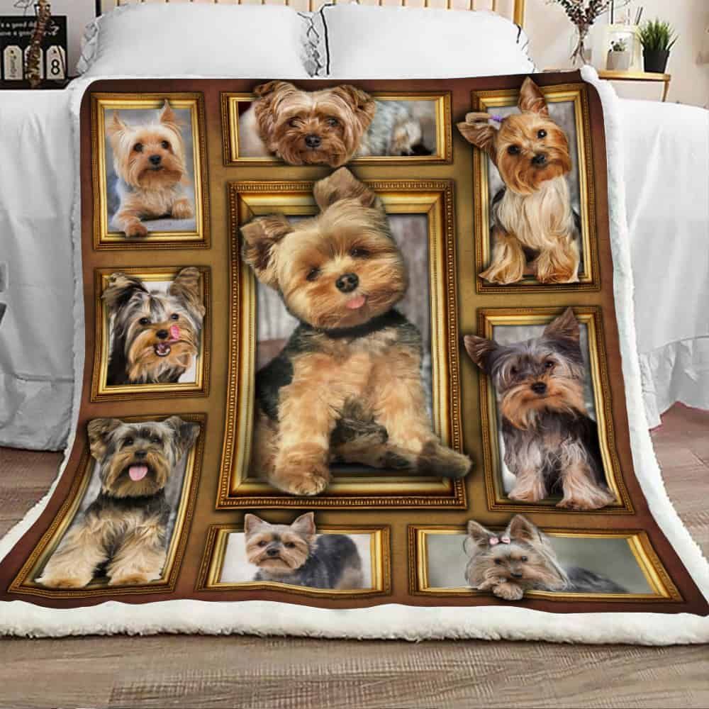 Yorkshire Terrier Sherpa Fleece Blanket