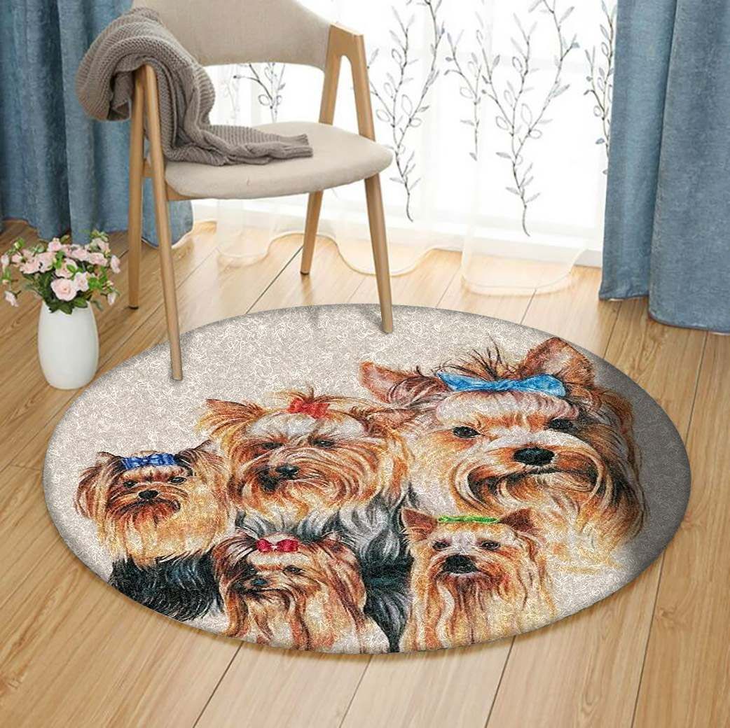 Yorkshire Terrier Round Carpet