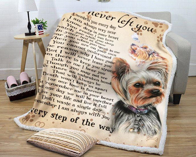 Yorkshire Terrier I Never Left You Sherpa Fleece Blanket
