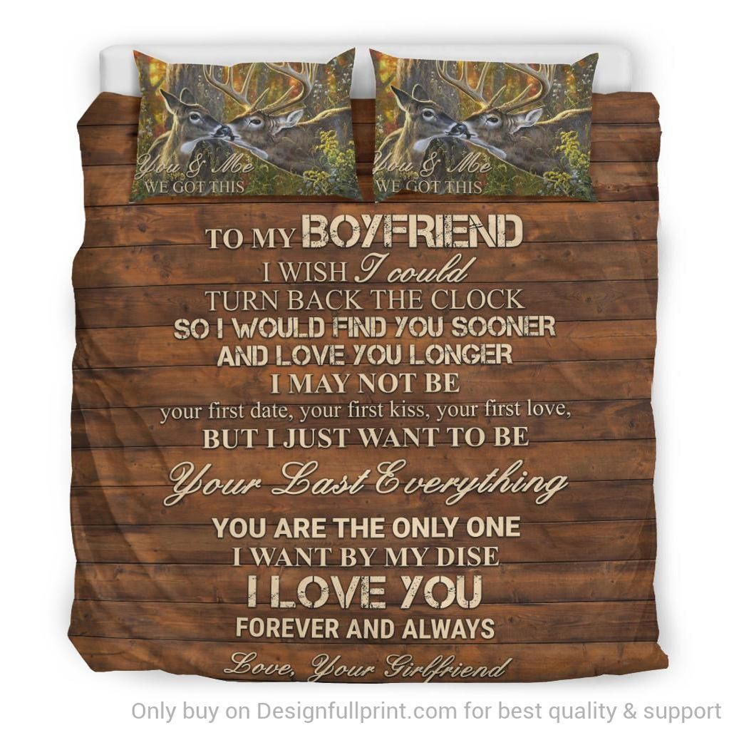 You And Me Deer Couple Printed Bedding Set