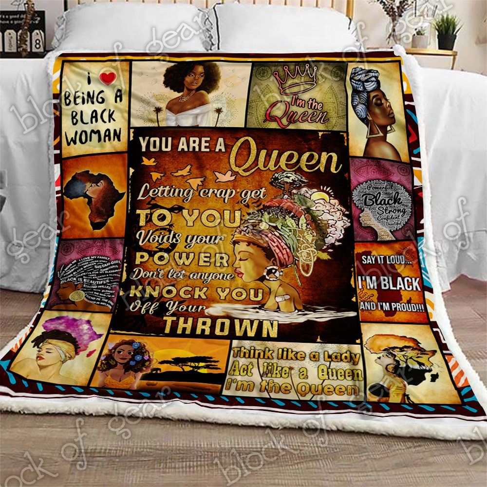 You Are A Perfect Queen Black Women Sherpa Fleece Blanket