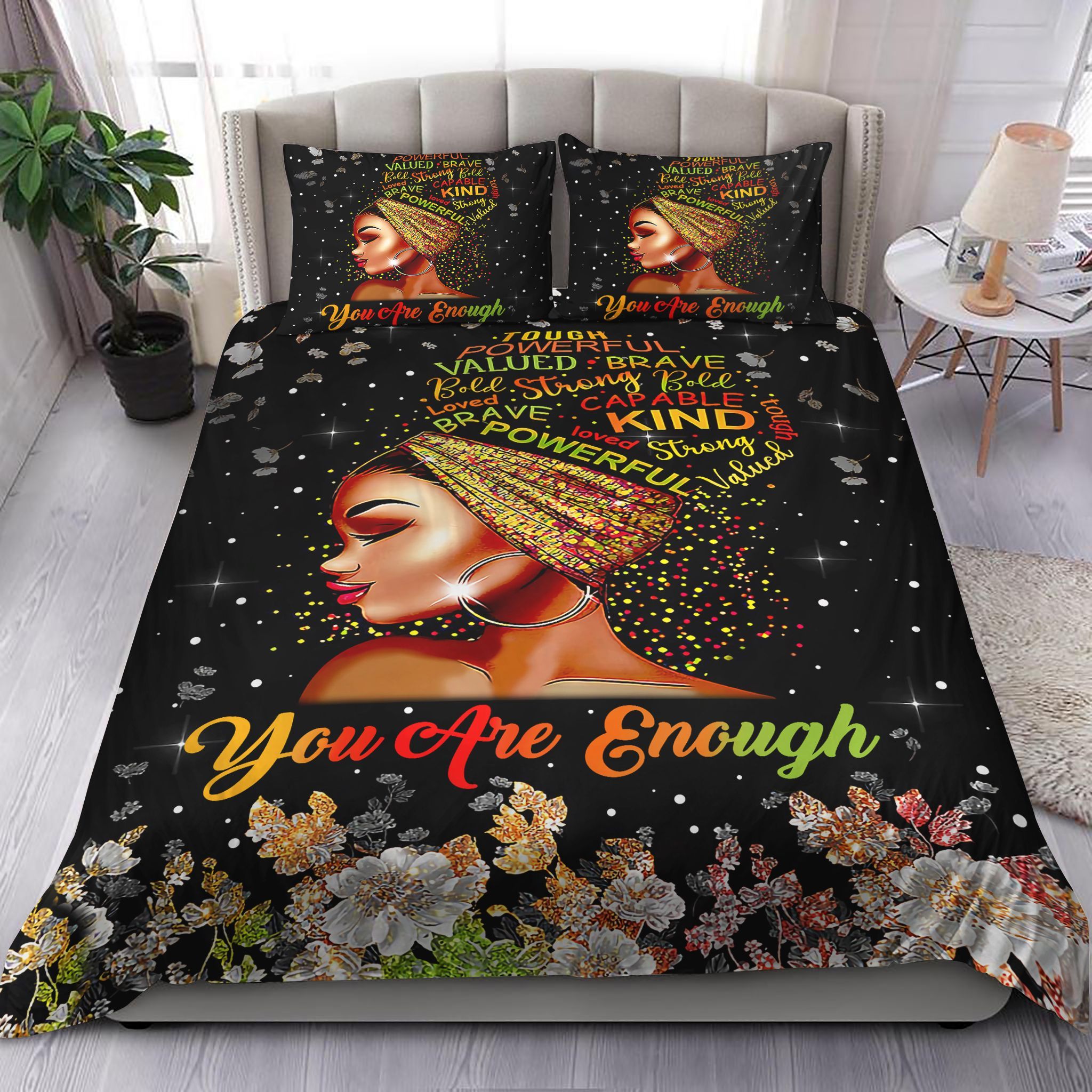 You Are Enough Tough Powerful Valued Brave Bold Strong Bold Bedding Set