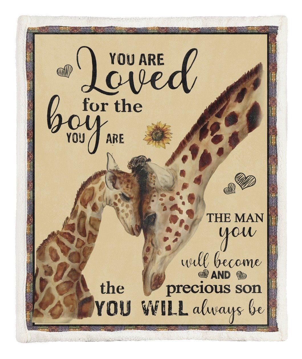 You Are Loved For The Boy Giraffe Funny Giraffe Lover Gifts Fleece Blanket